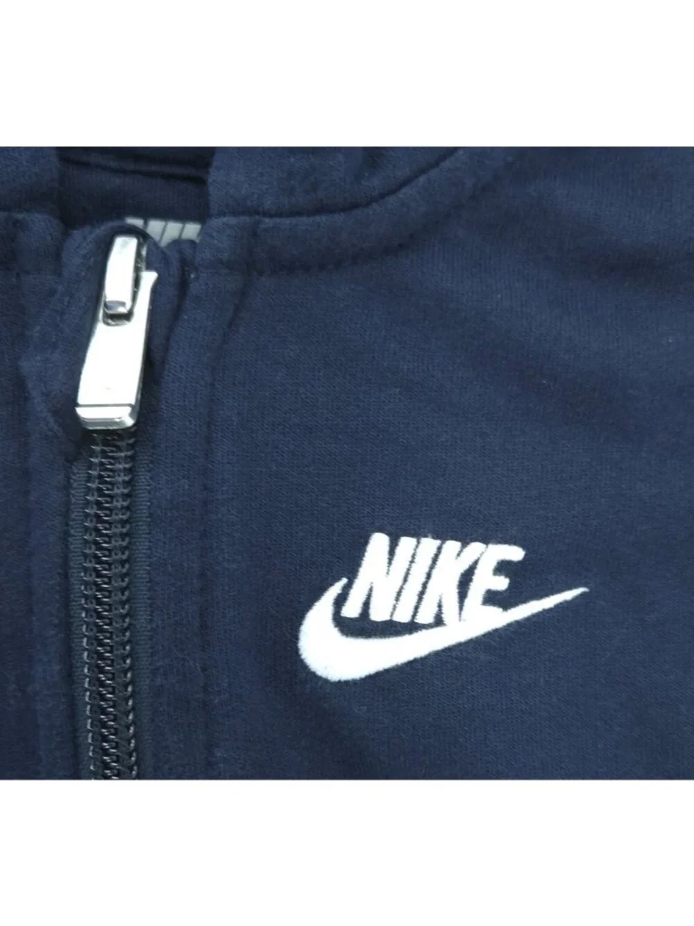 Nike Infant Baby Boy French Terry/Fleece Hooded Romper Size 3 Months Navy Blue